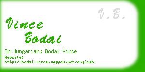 vince bodai business card